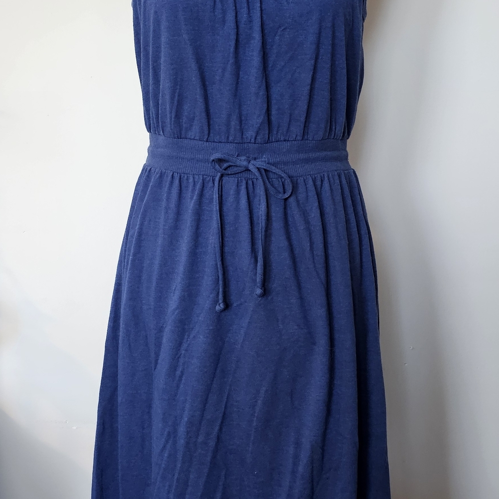 Old Navy Navy Drawstring Waist Maxi Dress